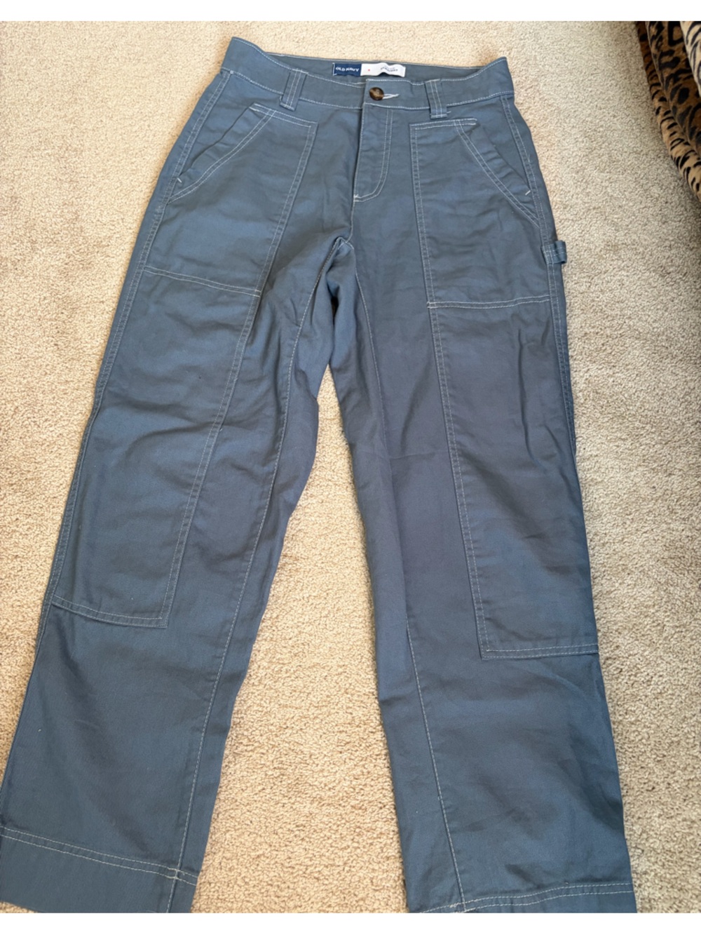 Old Navy Slate Blue Utility Straight-Leg Pants